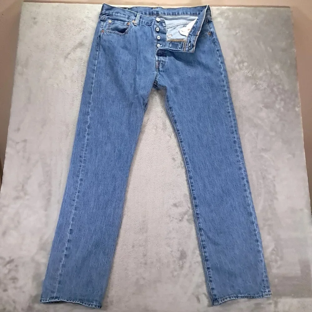 Levis 501 XX Jeans Men 35x35, Tag 36x36 Blue Denim Button Fly Relaxed Straight